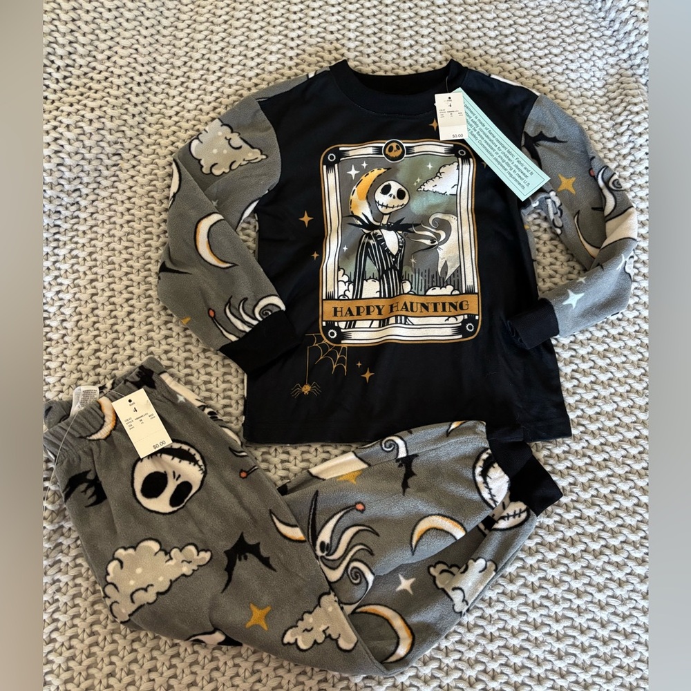 Kids Halloween Pajamas - Black and Gray the night before Christmas